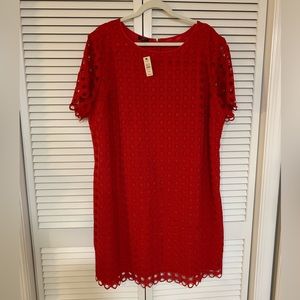 NWT Talbots Women Red Lace Dress Size 22